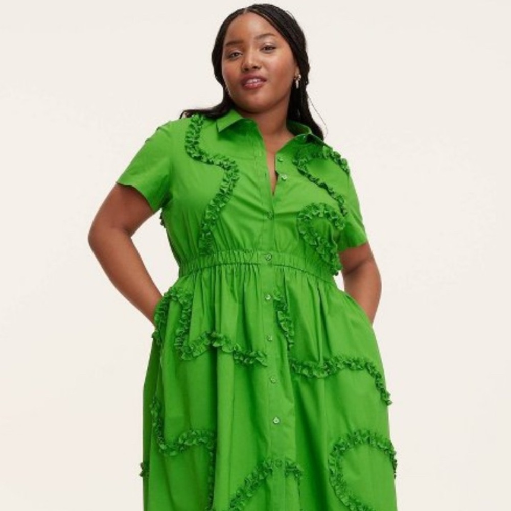 NWT Ribbon Short Sleeve Midi Shirtdress - kate spade new york x Target Green
